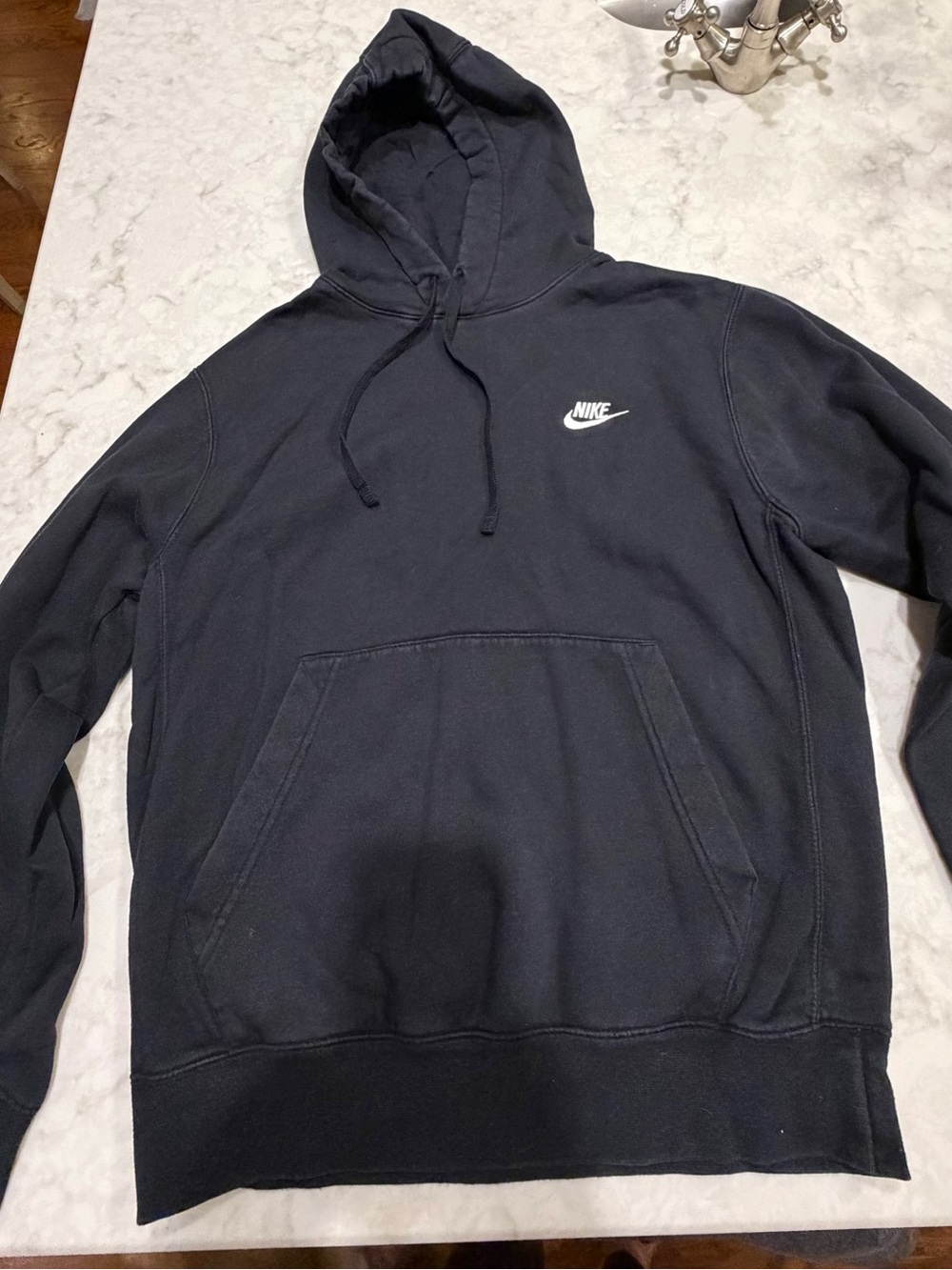 Nike Black Pullover Hoodie with White Swoosh